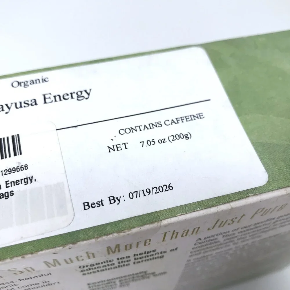 Davidson's Organics Tea Guayusa Energy Kosher Tea Bags, 100 Count